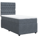 Giroletto a Molle con Materasso Grigio Scuro 90x190 cm Velluto