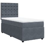 Giroletto a Molle con Materasso Grigio Scuro 90x190 cm Velluto