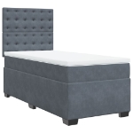 Giroletto a Molle con Materasso Grigio Scuro 90x190 cm Velluto