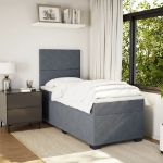 Giroletto a Molle con Materasso Grigio Scuro 90x190 cm Velluto