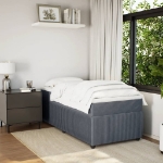 Giroletto a Molle con Materasso Grigio Scuro 90x190 cm Velluto