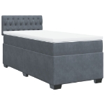 Giroletto a Molle con Materasso Grigio Scuro 90x190 cm Velluto
