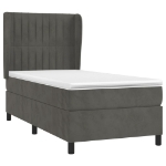Giroletto a Molle con Materasso Grigio Scuro 90x190 cm Velluto