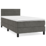 Giroletto a Molle con Materasso Grigio Scuro 90x190 cm Velluto