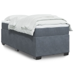 Giroletto a Molle con Materasso Grigio Scuro 90x190 cm Velluto