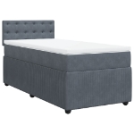 Giroletto a Molle con Materasso Grigio Scuro 90x190 cm Velluto