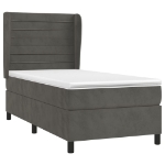 Giroletto a Molle con Materasso Grigio Scuro 90x190 cm Velluto