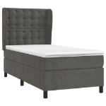 Giroletto a Molle con Materasso Grigio Scuro 90x190 cm Velluto