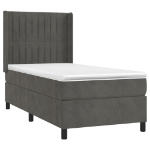 Giroletto a Molle con Materasso Grigio Scuro 90x190 cm Velluto