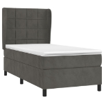 Giroletto a Molle con Materasso Grigio Scuro 90x190 cm Velluto