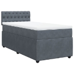 Giroletto a Molle con Materasso Grigio Scuro 90x190 cm Velluto