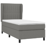 Giroletto a Molle con Materasso Grigio Scuro 90x200 cm Tessuto