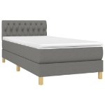 Giroletto a Molle con Materasso Grigio Scuro 90x200 cm Tessuto