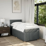 Giroletto a Molle con Materasso Grigio Scuro 90x200 cm Tessuto