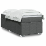 Giroletto a Molle con Materasso Grigio Scuro 90x200 cm Tessuto