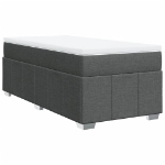 Giroletto a Molle con Materasso Grigio Scuro 90x200 cm Tessuto