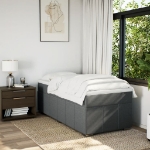 Giroletto a Molle con Materasso Grigio Scuro 90x200 cm Tessuto