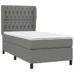 Giroletto a Molle con Materasso Grigio Scuro 90x200 cm Tessuto