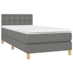 Giroletto a Molle con Materasso Grigio Scuro 90x200 cm Tessuto