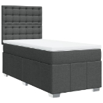 Giroletto a Molle con Materasso Grigio Scuro 90x200 cm Tessuto