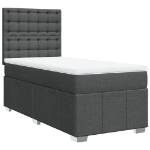 Giroletto a Molle con Materasso Grigio Scuro 90x200 cm Tessuto