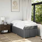Giroletto a Molle con Materasso Grigio Scuro 90x200 cm Tessuto