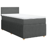 Giroletto a Molle con Materasso Grigio Scuro 90x200 cm Tessuto