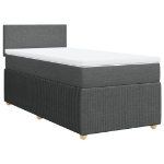 Giroletto a Molle con Materasso Grigio Scuro 90x200 cm Tessuto