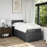 Giroletto a Molle con Materasso Grigio Scuro 90x200 cm Tessuto