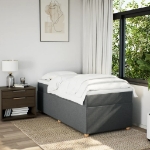 Giroletto a Molle con Materasso Grigio Scuro 90x200 cm Tessuto