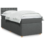 Giroletto a Molle con Materasso Grigio Scuro 90x200 cm Tessuto