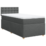 Giroletto a Molle con Materasso Grigio Scuro 90x200 cm Tessuto