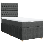Giroletto a Molle con Materasso Grigio Scuro 90x200 cm Tessuto