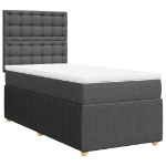 Giroletto a Molle con Materasso Grigio Scuro 90x200 cm Tessuto