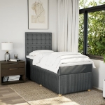 Giroletto a Molle con Materasso Grigio Scuro 90x200 cm Tessuto