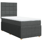 Giroletto a Molle con Materasso Grigio Scuro 90x200 cm Tessuto