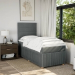 Giroletto a Molle con Materasso Grigio Scuro 90x200 cm Tessuto