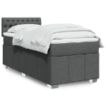 Giroletto a Molle con Materasso Grigio Scuro 90x200 cm Tessuto