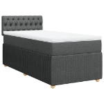 Giroletto a Molle con Materasso Grigio Scuro 90x200 cm Tessuto