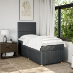 Giroletto a Molle con Materasso Grigio Scuro 90x200 cm Tessuto