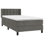 Giroletto a Molle con Materasso Grigio Scuro 90x200 cm Velluto