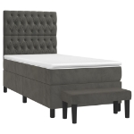 Giroletto a Molle con Materasso Grigio Scuro 90x200 cm Velluto