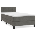 Giroletto a Molle con Materasso Grigio Scuro 90x200 cm Velluto