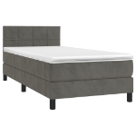Giroletto a Molle con Materasso Grigio Scuro 90x200 cm Velluto