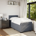 Giroletto a Molle con Materasso Grigio Scuro 90x200 cm Velluto