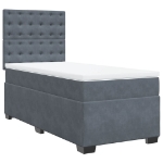 Giroletto a Molle con Materasso Grigio Scuro 90x200 cm Velluto