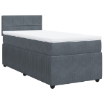 Giroletto a Molle con Materasso Grigio Scuro 90x200 cm Velluto