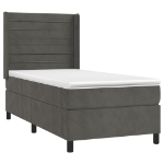 Giroletto a Molle con Materasso Grigio Scuro 90x200 cm Velluto