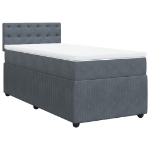 Giroletto a Molle con Materasso Grigio Scuro 90x200 cm Velluto