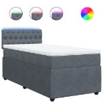 Giroletto a Molle con Materasso Grigio Scuro 90x200 cm Velluto